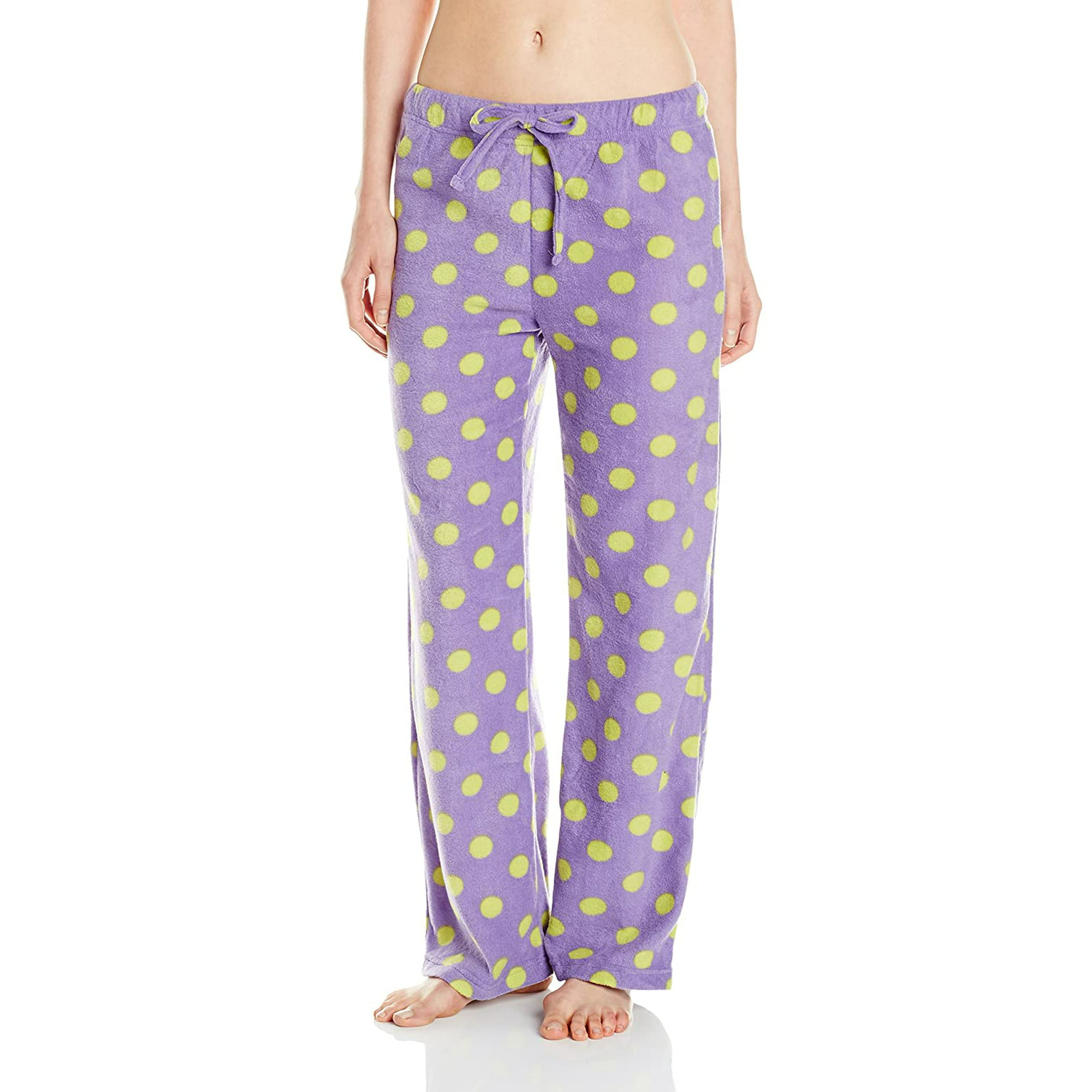 INTIMO Womens Zebra-Print Microfleece Pajama Pant Purple L 